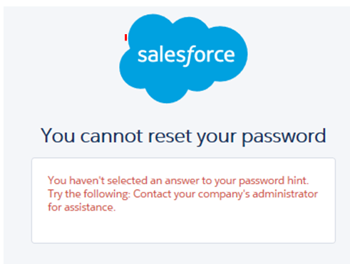 SALESFORCE.COM Account Password Recovery Not Working